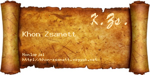 Khon Zsanett névjegykártya